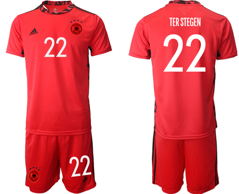 Men 2021 European Cup Germany red goalkeeper #22 Soccer Jerseys->germany jersey->Soccer Country Jersey